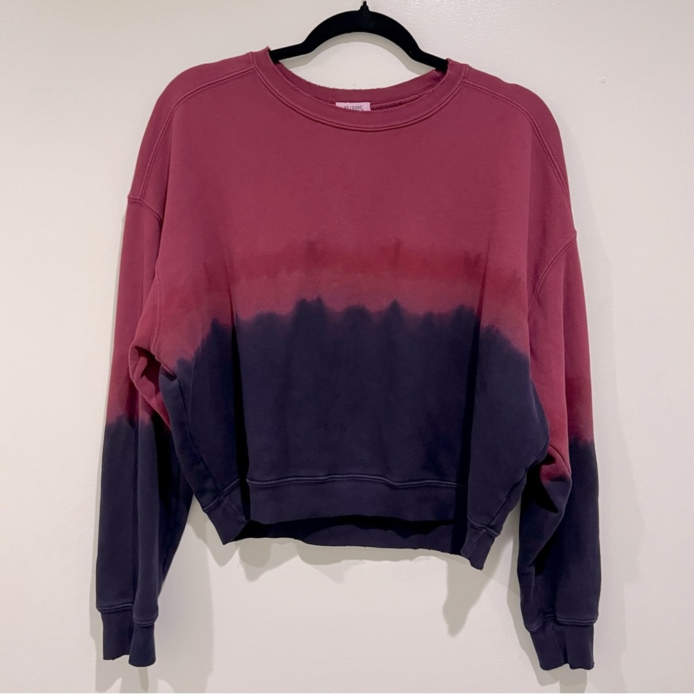 Re/Done Ombré Tie Dye Crewneck Sweatshirt Red Purple Size S